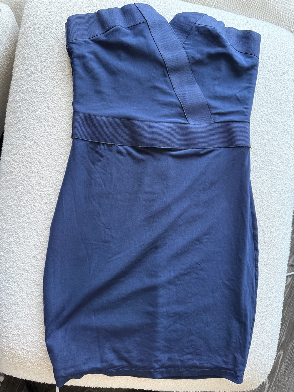 Vintage Strapless Navy Bodycon Dress